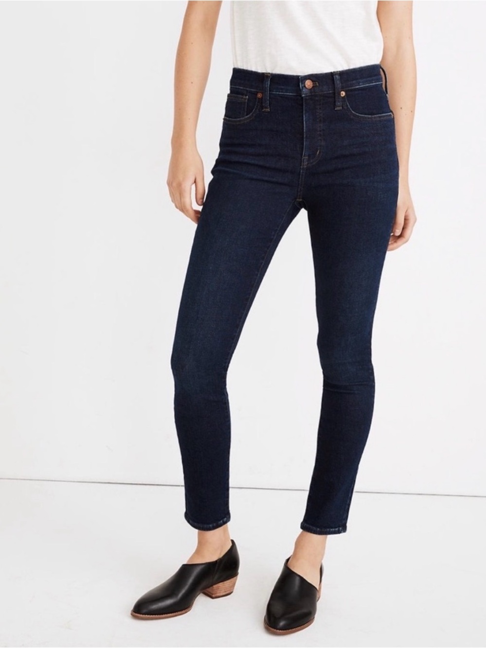 Madewell 9” Mid-Rise Skinny Jeans in Dark Indigo